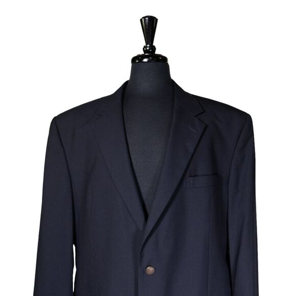 Jos. A. Bank Mens Blazer Navy Blue 100% Wool 2 Button Suit Jacket Sport Coat 46R - Picture 5 of 9